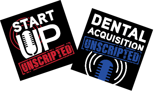 Logos Dental Startup Unscripted Logo and Dental Acquisition Unscripted logo